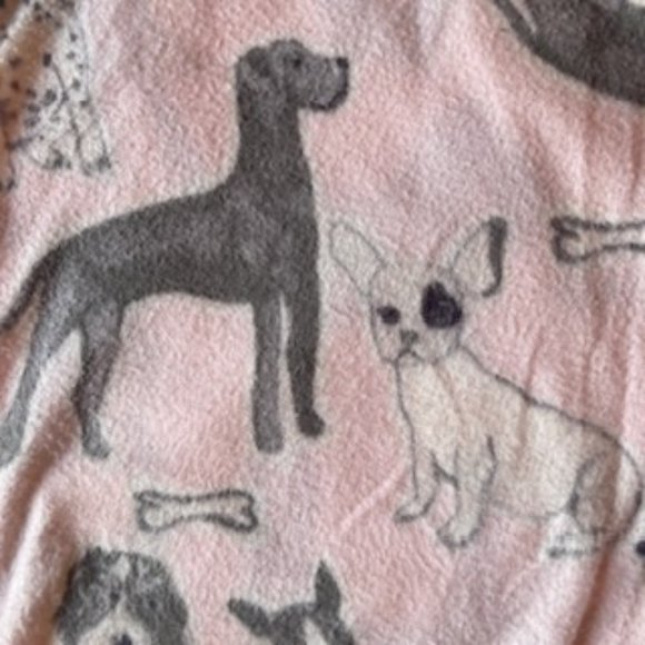 Pink Dog Print Fuzzy PJ pants - Picture 5 of 11